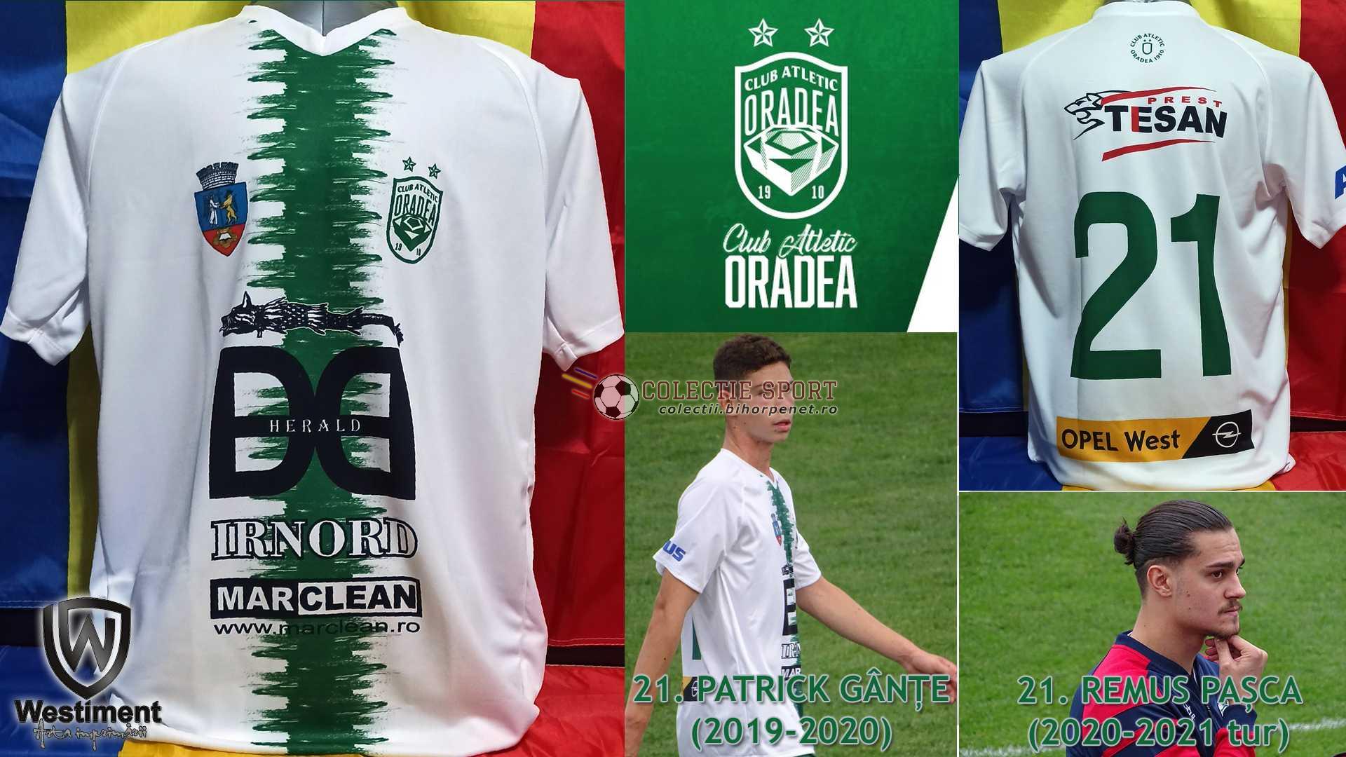 Tricouri de colectie Rapid Bihor Romania: Tricou de joc, Club Atletic Oradea, 2019-2021, Westiment. Foto credit: https://www.facebook.com/caoradea