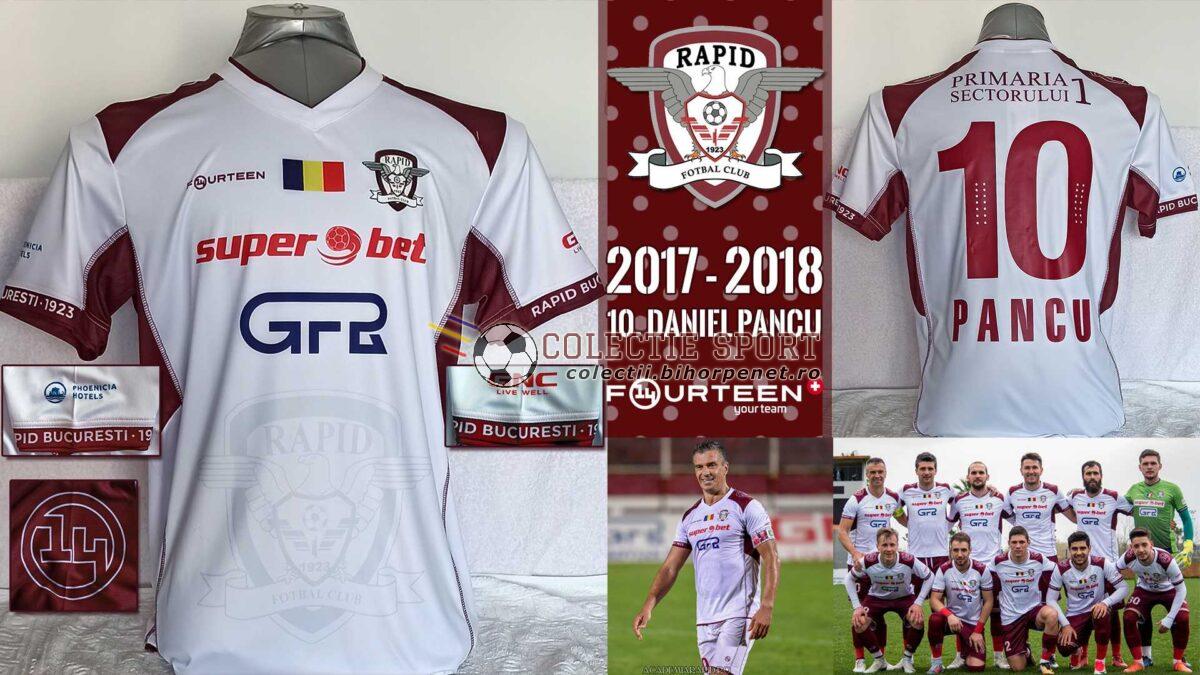 Academia Rapid București 2017/2018, official game t-shirt, Fourteen. Bottom: Daniel Pancu, Academia Rapid. Foto credit: Academia Rapid / FCRapid1923