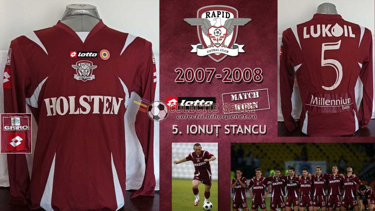 Official Lotto game t-shirt, Rapid București, 2007-2008, 5. Ionuț Stancu